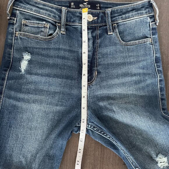 Women's Hollister Size 3 Medium Wash High Rise Ripped Supper Skinny Jeans - Picture 5 of 6